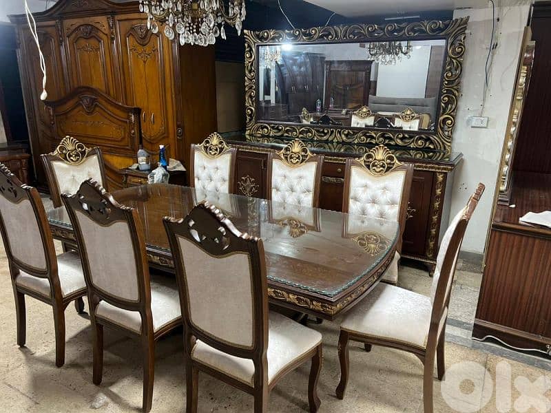 اوضة سفرة ملكية خشب زان ولاتي كلا ملبسة قشر 1