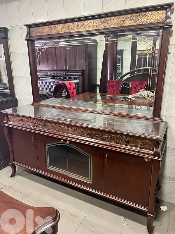 غرفة سفرة خشب زان ملبسة قشرة شبه جديدة 0