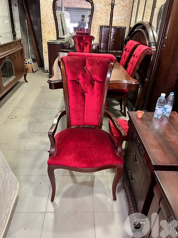 غرفة سفرة خشب زان ملبسة قشرة شبه جديدة 5