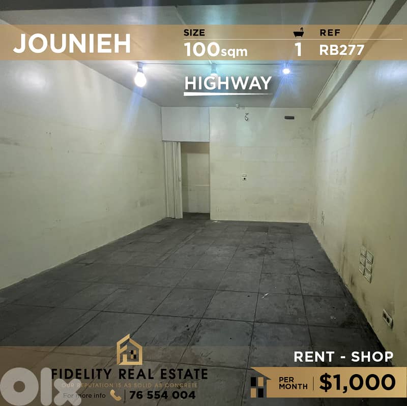 Shop for rent in Jounieh RB277 محل تجاري للإيجار في جونيه 0