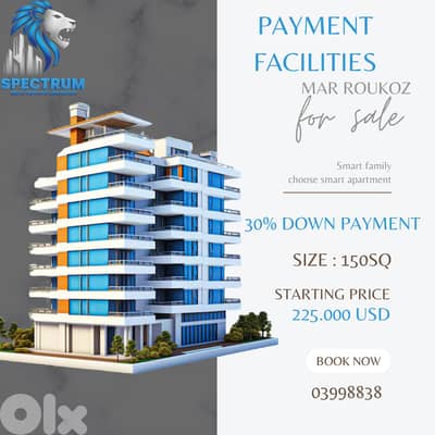 PAYMENT FACILITIES IN MAR ROUKOZ PRIME 30% DOWN PAYMENT, (DE-324)