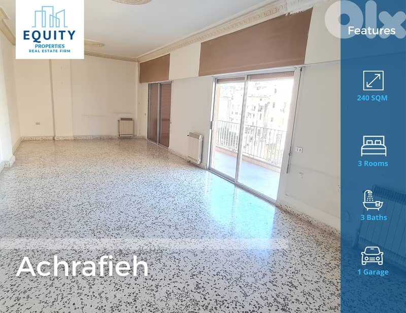 240 SQM Apartment For Rent In Achrafieh شقة للإيجار #ML231224 0