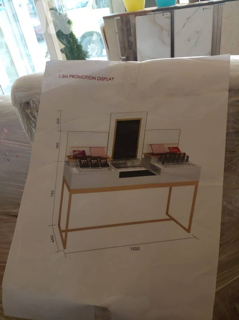 Make up table / mirror with lights and organizers 1