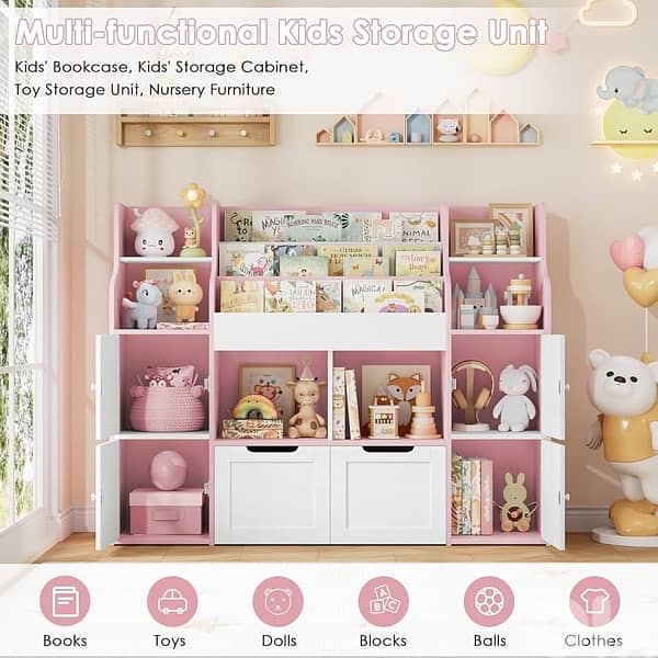 Children's Storage Unit Bookcase with 13 Shelves 2