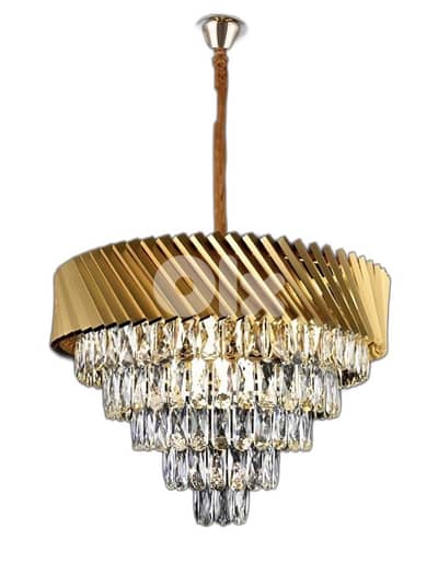 Gold Crystal Chandeliers /ثريات كريستال ذهبية فخمة – جديدة بالكامل