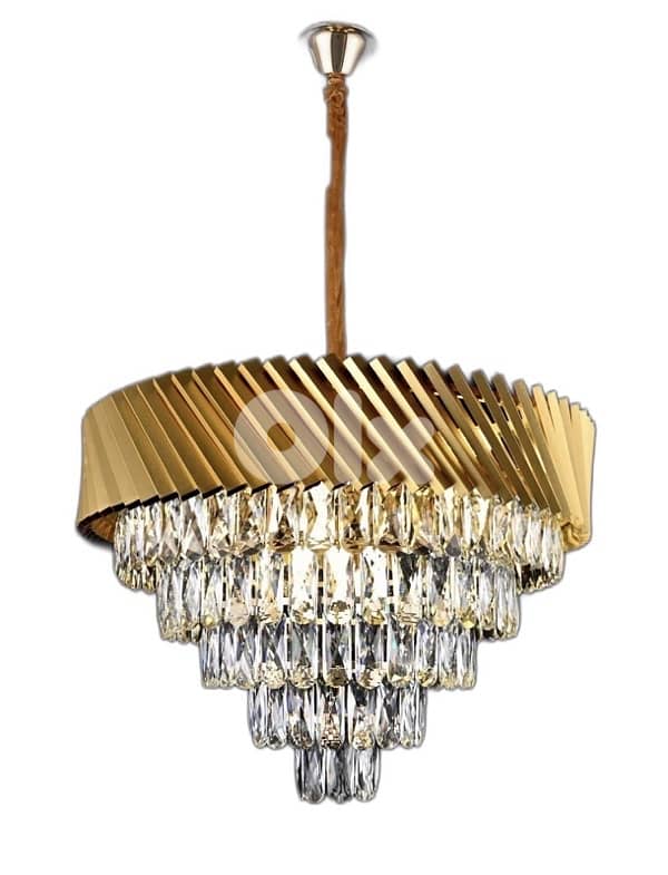 Gold Crystal Chandeliers /ثريات كريستال ذهبية فخمة – جديدة بالكامل 0