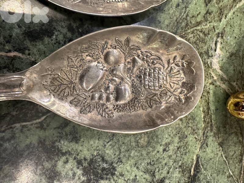 Vintage silver plated serving fork and spoon and knife 1