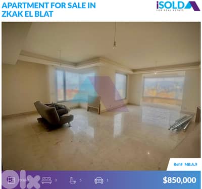 Brand New 230m2 Apartment+sea view 4Sale in Zkak El Blat - زقاق البلاط