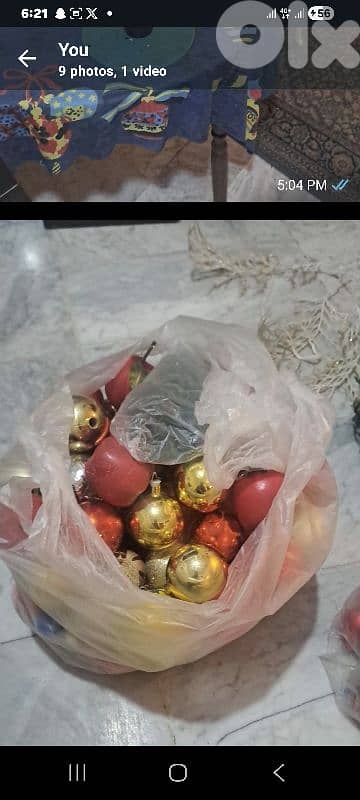 شجرة ميلاد عدد ٢  مع زينة كاملة ومرتبة شبه جداد 3