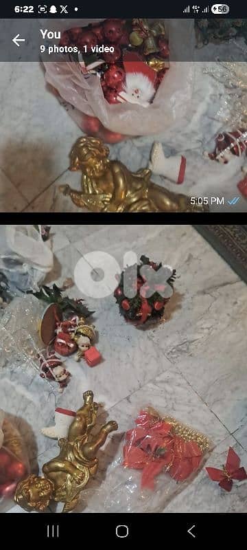 شجرة ميلاد عدد ٢  مع زينة كاملة ومرتبة شبه جداد 5