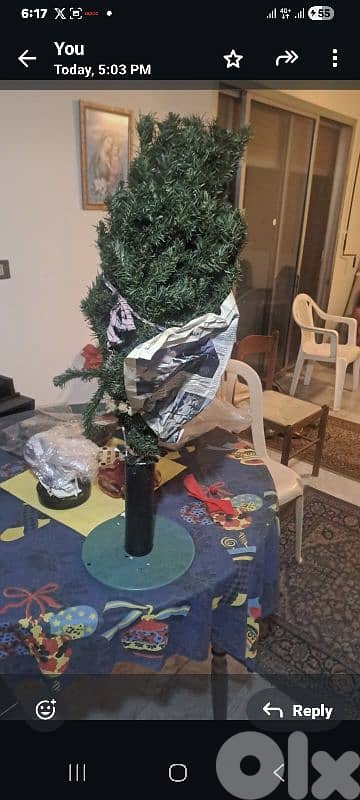 شجرة ميلاد عدد ٢  مع زينة كاملة ومرتبة شبه جداد 11