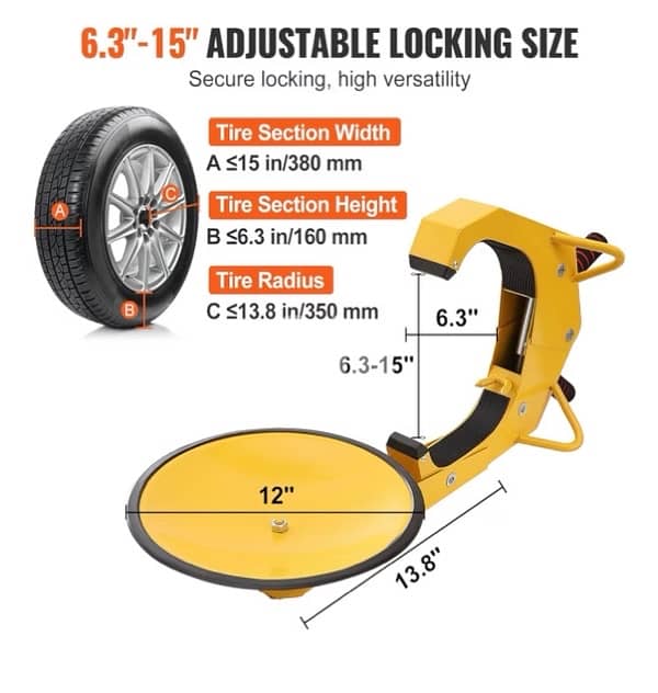 مشبك قفل العجلة Wheel Lock Clamp 2