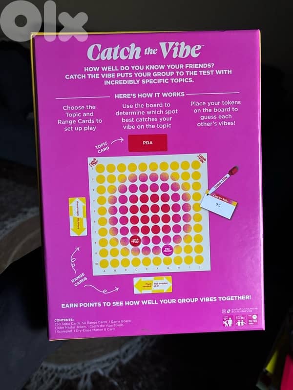 Catch the Vibe board game adult party friends gathering 1