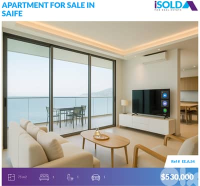 75m2 Modern apartment+sea view+pool/gym 4sale in Saifi-Centre Ville