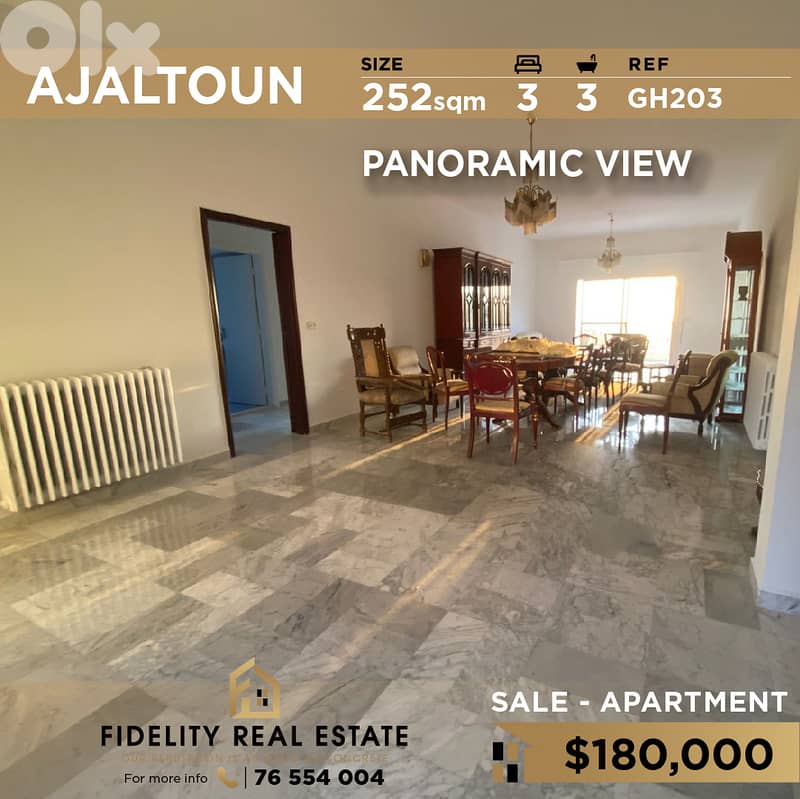 Apartment for sale in Ajaltoun GH203 شقة للبيع في عجلتون 0