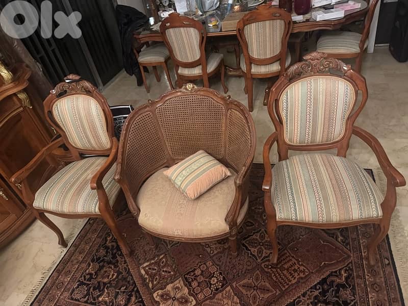 vintage salon Louis XV 7 pieces + table 5