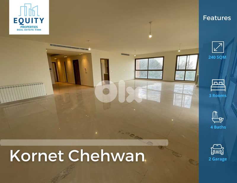 240 SQM Apartment For Rent In Kornet Chehwan شقة للإيجار #DH231714 0