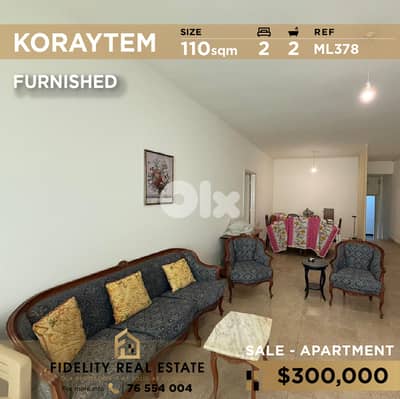 Apartment for sale in Koraytem ML378 شقة  للبيع في قريطم