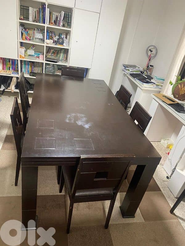 طاولة سفرا مع 6 كراسي 0