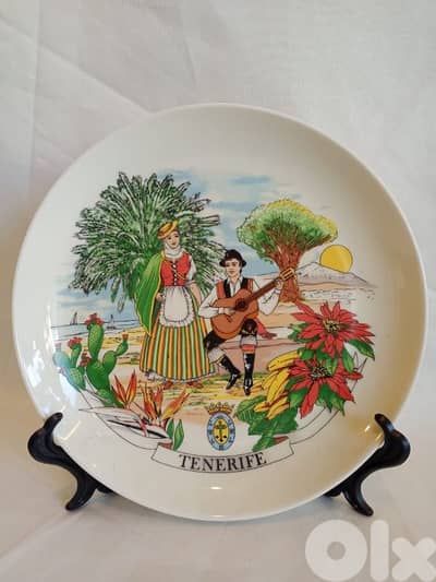 صحن أنتيك بورسلان رسم يدوي