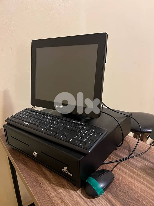 جهاز POS كامل مع شاشة لمس + درج كاش + قارئ أكواد – جاهز للاستعمال 2