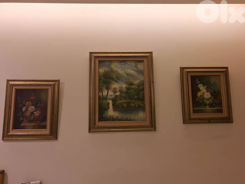 لوحة عدد٣ رسم زيتي مميز انتيك سعر لقطة 0