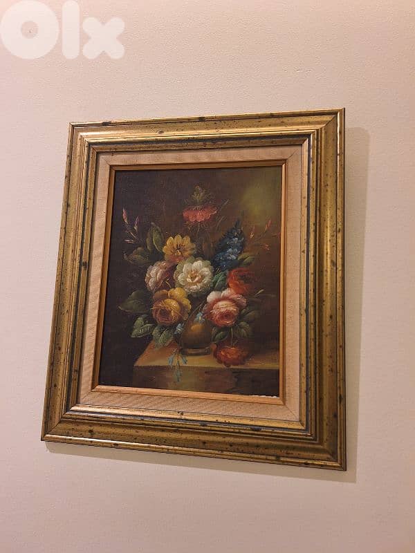 لوحة عدد٣ رسم زيتي مميز انتيك سعر لقطة 3