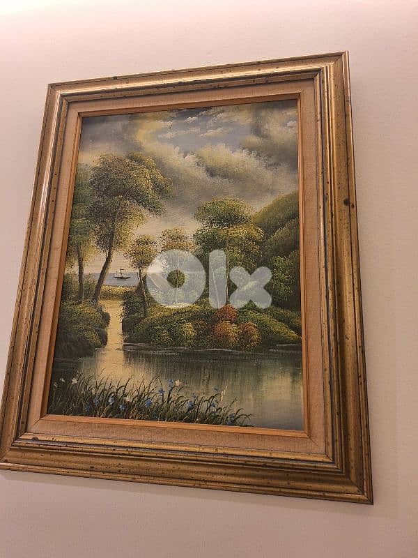 لوحة عدد٣ رسم زيتي مميز انتيك سعر لقطة 5