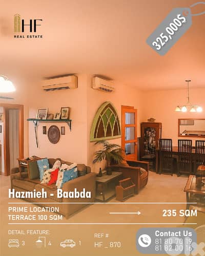 Apartment for sale in Hazmieh-Baabda  شقة للبيع في الحازمية – بعبدا
