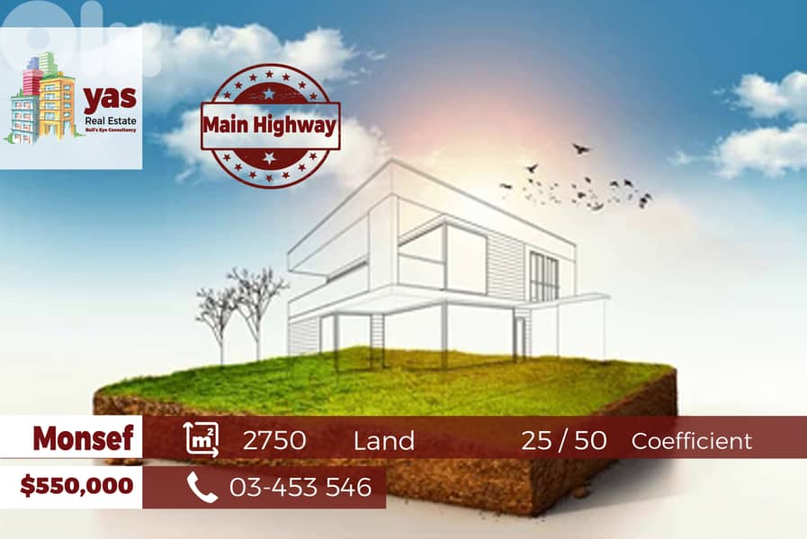 Monsef 2750m2 | 25 / 50 Coefficient | Sea View | Prime Area | ABA 0