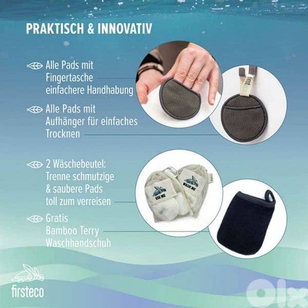 make-up remover pads , 15pc set washable 2