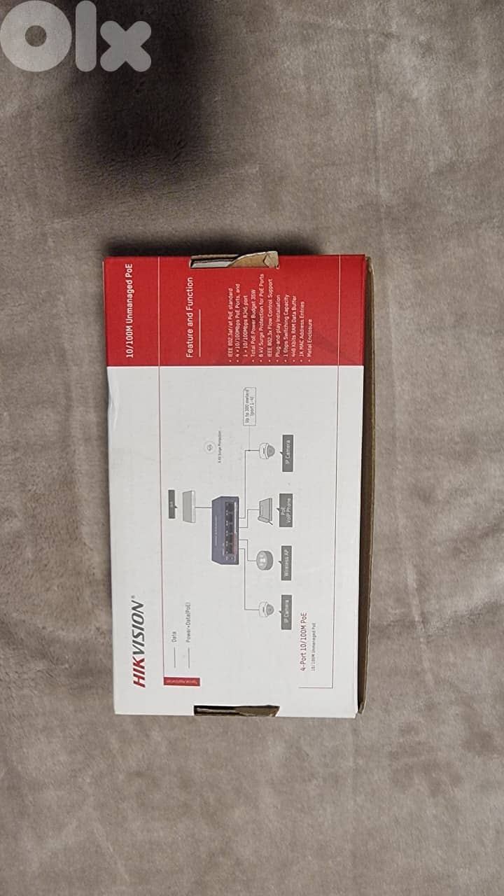 Hikvision 4-Port 10/100M PoE Switch – Brand New 0