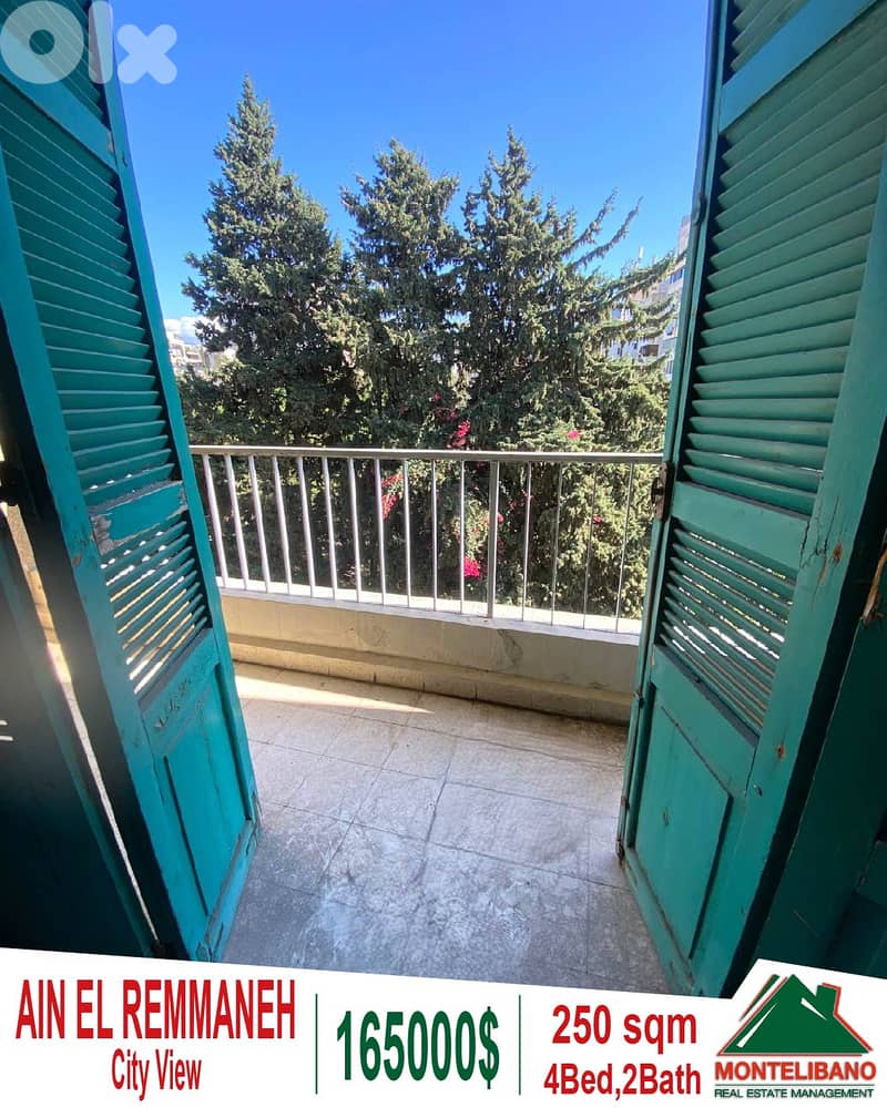 250 sqm Apartment For Sale in Ain El Remmaneh with City View 0