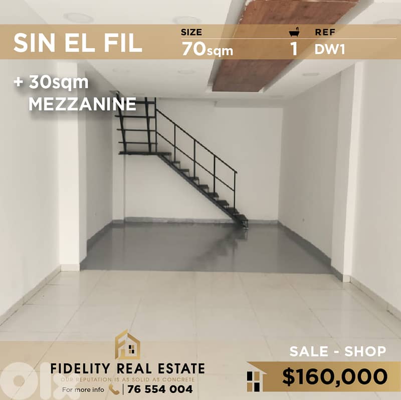 Shop for sale in Sin El Fil DW1 محل تجاري للبيع في سن الفيل 0