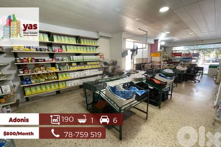 Adonis 190m2 Market / Shop | Rent | Well Maintained | YV/EL/JO |