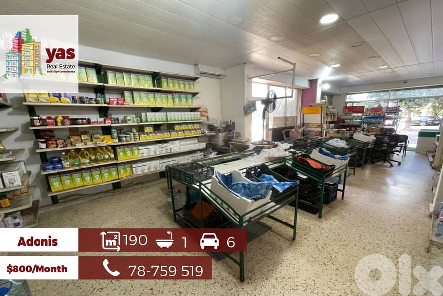 Adonis 190m2 Market / Shop | Rent | Well Maintained | YV/EL/JO | 0