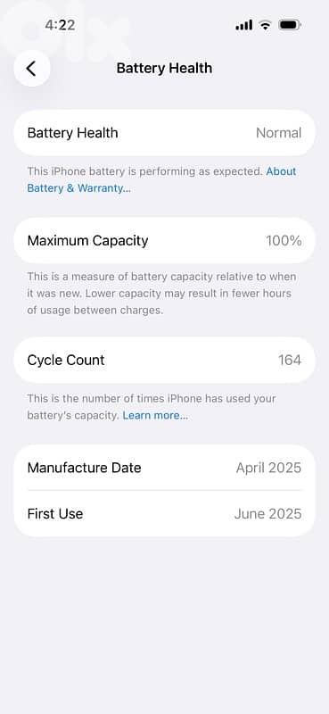 iPhone 16 256GB warranty till June 2026 battery 100% 3