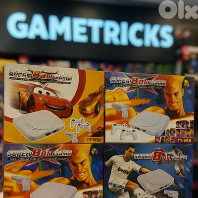 Atari retro 8bit console with 2 joysticks and gun - 300+ games