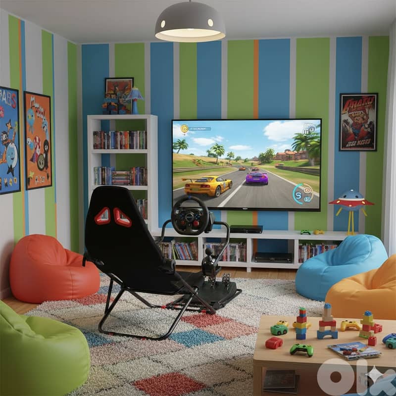 Foldable Racing Simulator compatible with major wheel brands 0