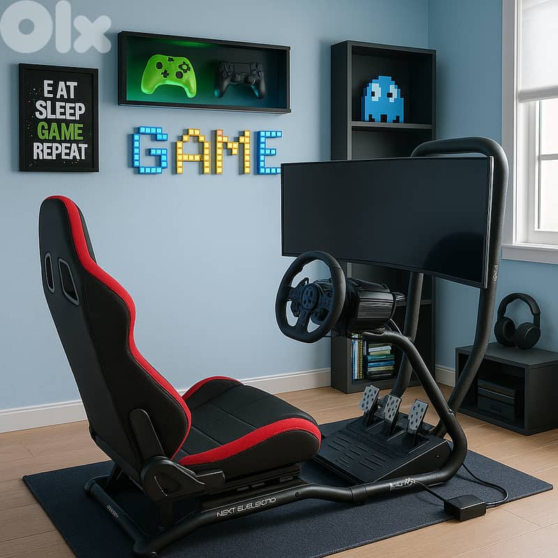 Pro full gaming seat with TV holder - full experience 1