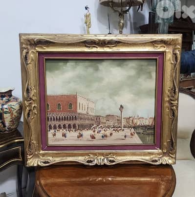 لوحة رسم، تابلو  Tableau Venise Painting Antique