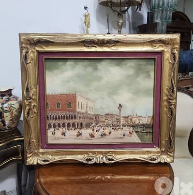 لوحة رسم، تابلو  Tableau Venise Painting Antique