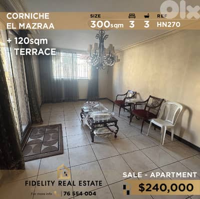 Apartment for sale Corniche El Mazraa HN270 شقة للبيع كورنيش المزرعة،