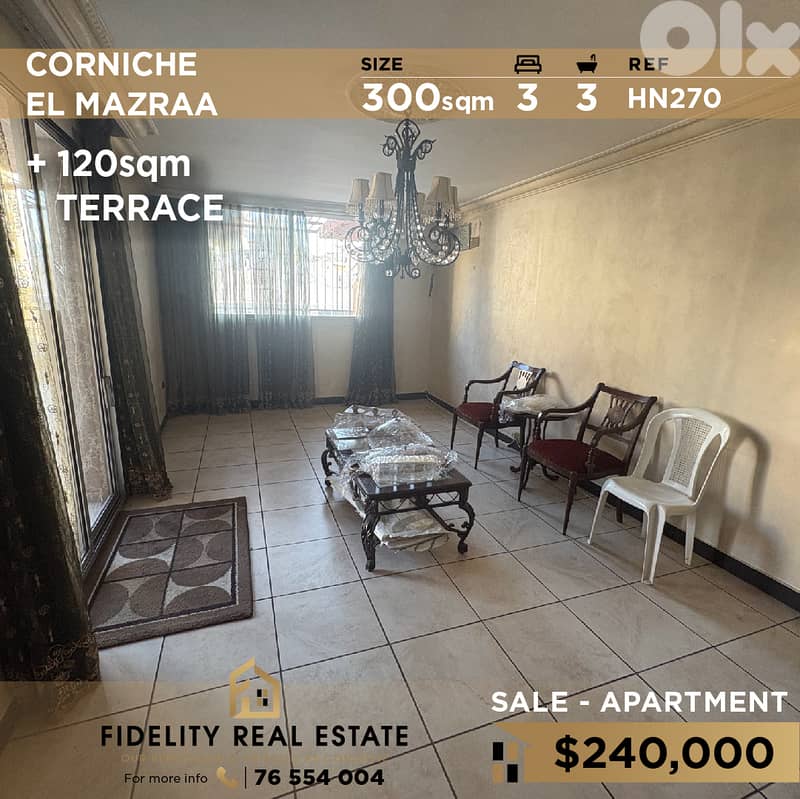Apartment for sale Corniche El Mazraa HN270 شقة للبيع كورنيش المزرعة، 0