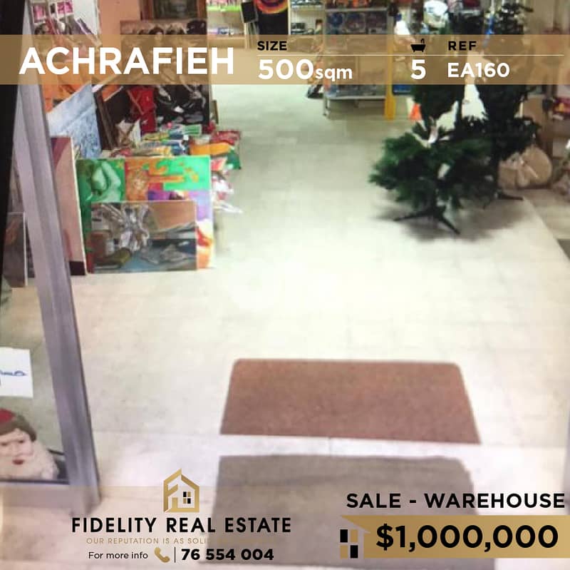 Warehouse for sale in Achrafieh EA160 مستودع لبيع في الأشرفية 0