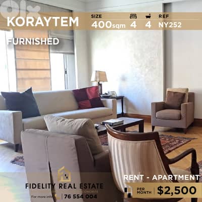 Apartment for rent in Koraytem NY252 شقة مفروشة للإيجار في قريطم
