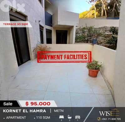 110 SQM Apartment with Terrace for SALE in Kornet El Hamra!