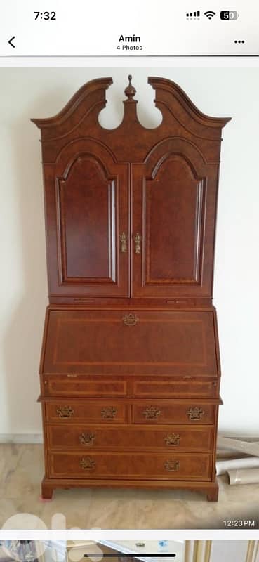 مكتبة إنكليزية خشب بواديلوب-212x100x55