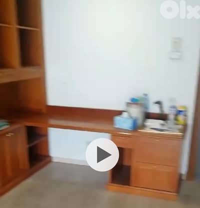 مكتب خشب مع رفوف خشب انيغريه