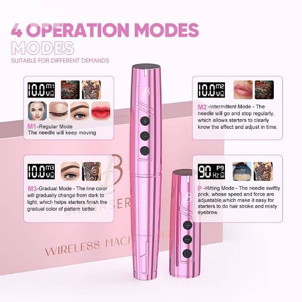 Biomaser TP006 Wireless PMU tattoo Machine - Dual Battery, Swiss Motor 1